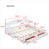 English Elm Wooden Twin Size Daybed With Twin Size Trundle, Extendable Daybed With Two Storage Drawers,White(Expected Arrival Time:9.12)