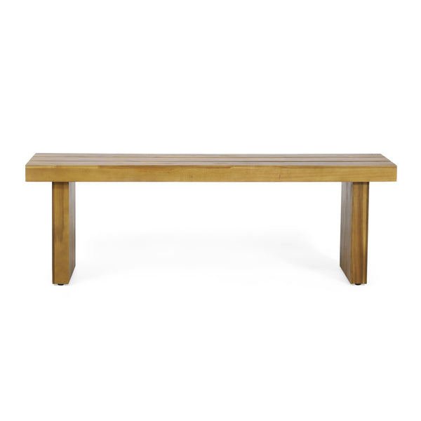 English Elm Christopher Knight Home® - NAHANNI Bench - Natural Acacia Wood Rustic Outdoor Slat Design, Durable 57" Wide Seating Charm 65663.00