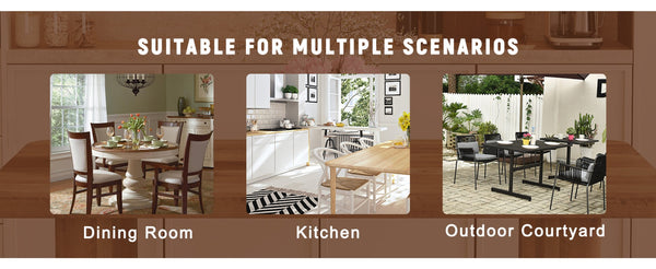 English Elm Table And Chair Set - Modern 64.5" Wood-Textured Dining Table With 6 Stylish Brown Chairs Included W1151S03585-GIGA