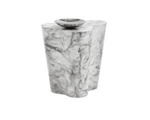 Sunpan Ava End Table - Contemporary Concrete Design with Unique Finish for Stylish Indoor or Outdoor Spaces Marble Look