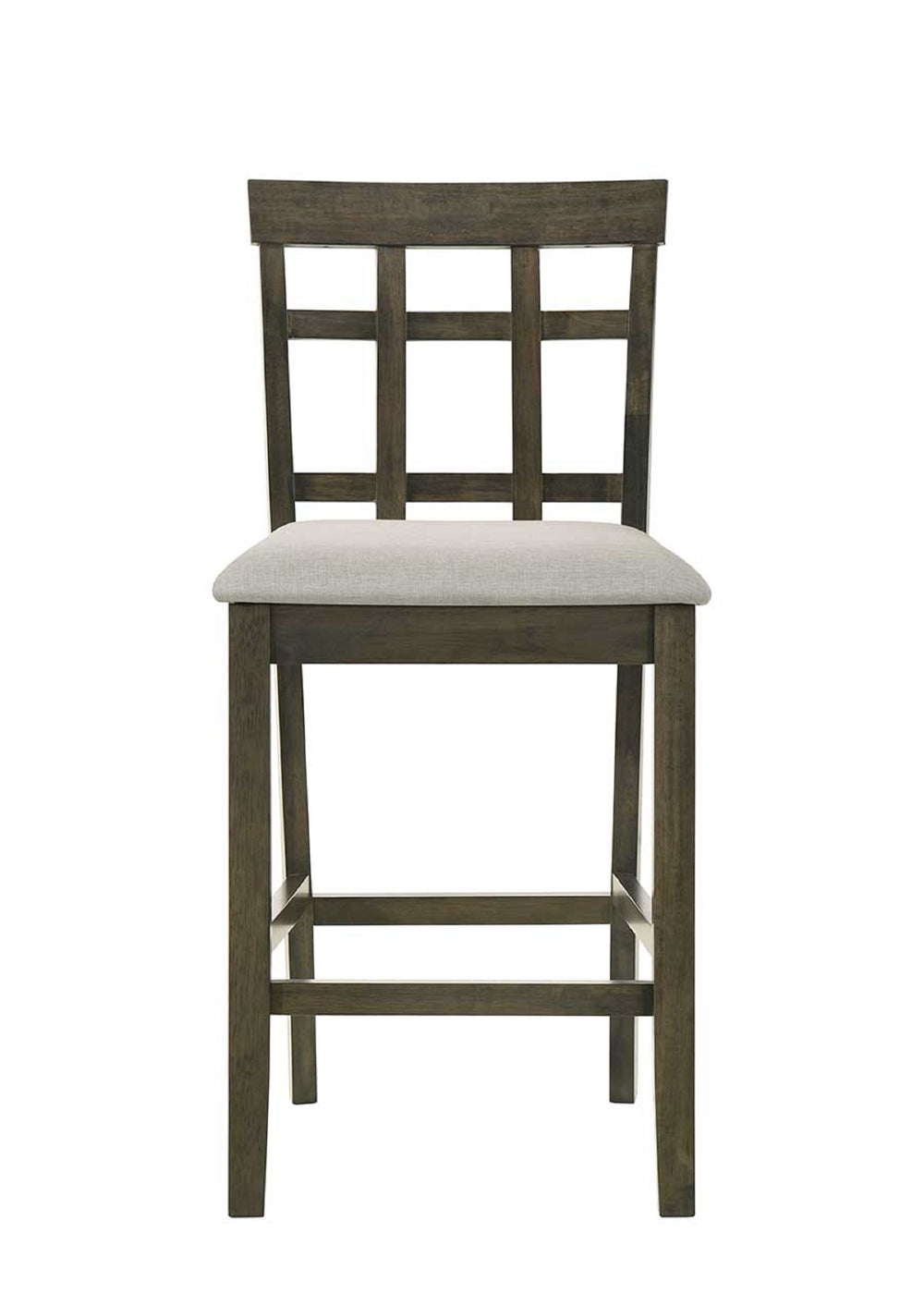 English Elm Beautiful Gray Wood Slatted Back Counter Height Dining Chairs with Cushioned Seats Set of 2 B011P284420