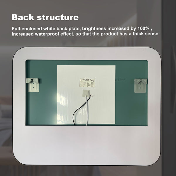 English Elm 32*32inch Black Aluminum LED Vanity Mirror - Dimmable Touch, CRI95, Anti-Fog, Wall Switch, IP54 W1992P210906