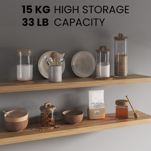 English Elm Ecco 47" Wide Floating Shelves Set of 2 Beige+Cream – Hidden Brackets, Sturdy Particle Board, Modern Storage Display B200P363783