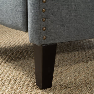 English Elm Christopher Knight Home® - Pushback Recliner Chair with Nailhead Trim and Wingback Design, Plush Fabric Comfort for Living Rooms Charcoal 60760.00CCL