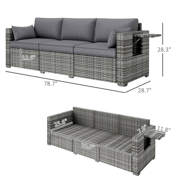 English Elm Seater Outdoor Pe Rattan Sofa Deep Cushioned Patio Couch for Deck or Poolside T3971P417854