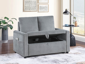 English Elm Ottavio Corduroy Loveseat with Hidden Storage and Arm Pockets for Small Spaces B2749S00258