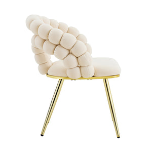 English Elm Modern Velvet Bubble Back Dining Chairs with Gold Legs Glam Accent Seating Set of 2 W3875P437077