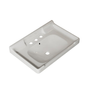 English Elm VICI 28" Bathroom Ceramic Basin with 3 Pre-Drilled Holes and Overflow — Retro-Modern Elegant Design White W2615P293831