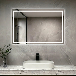 English Elm 48" X 32" Led Vanity Mirror Dual Lit Dimmable Anti-fog Bathroom Wall Mount W1920P493140
