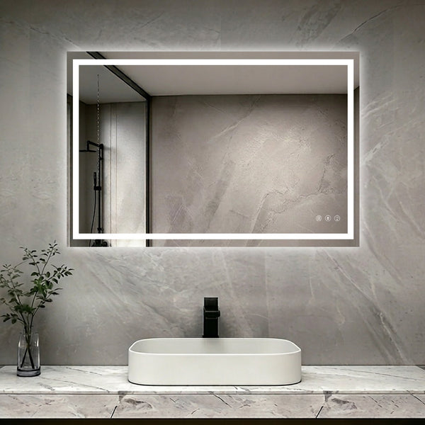 English Elm 48" X 32" Led Vanity Mirror Dual Lit Dimmable Anti-fog Bathroom Wall Mount W1920P493140