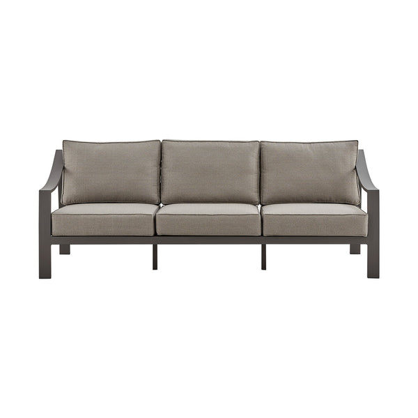 English Elm Umbriax Aluminum Outdoor Sofa Brown — All-Weather Fabric, Quick-Dry Cushions, Removable Covers, No Assembly B2736P354342