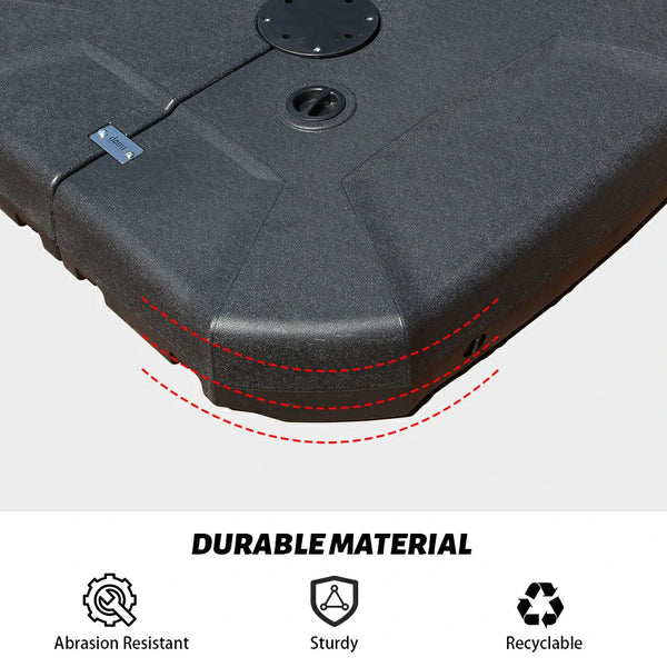 English Elm Patio Umbrella Base with Wheels — 440LB Square HDPE Sand/Water Fillable, Rust-Resistant, Portable W1859P336106