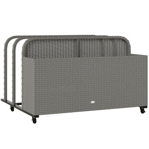 English Elm Outsunny Pe Rattan Outdoor Pool Float Organizer with Rolling Wheels Resort Style W2225P485590