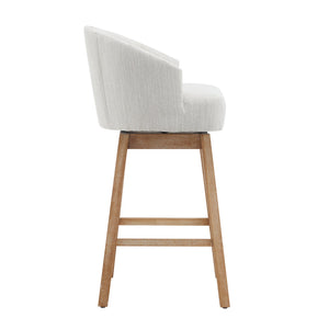 English Elm Christopher Knight Home® - 33.25" Swivel Counter Stools Set of 2 - 360° Upholstered Button-Tufted Back, Rubberwood Frame, Beige WF532109BGE