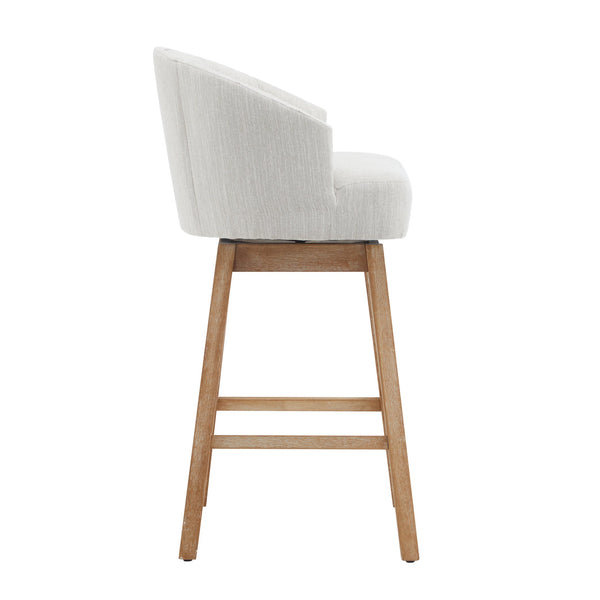 English Elm Christopher Knight Home® - 33.25" Swivel Counter Stools Set of 2 - 360° Upholstered Button-Tufted Back, Rubberwood Frame, Beige WF532109BGE