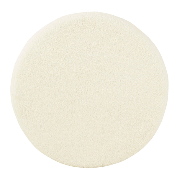 English Elm Loni Faux Sheepskin Round Ottoman with Hidden Storage and Solid Wood Legs B056P412632