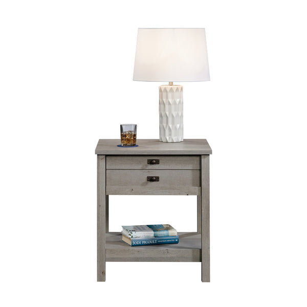 English Elm Night Stand - Versatile Brown Finish With Storage Drawer And Open Shelf For Bedroom Essentials B356P402748