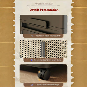 English Elm Retro 20" Folding Storage Cabinet - 5-Tier Collapsible Organizer With Magnetic Door & Wheels, Brown W2873P366244-GIGA