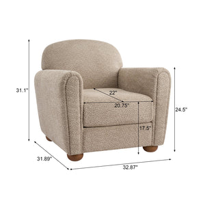 English Elm Rapallo Upholstered Accent Chair Plush Seat Modern Frame for Living Room or Entryway Light Brown N776P381488L