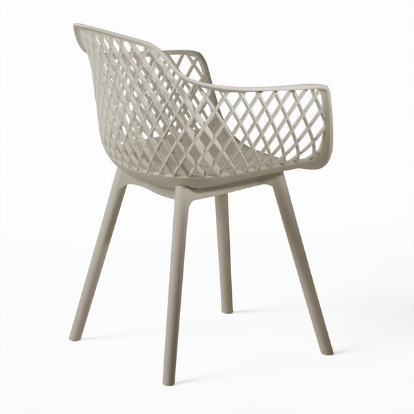 English Elm Poppy Outdoor Dining Chairs Set of 2 Diamond Mesh Geometric Modern Patio Seating Camel N776P414399C