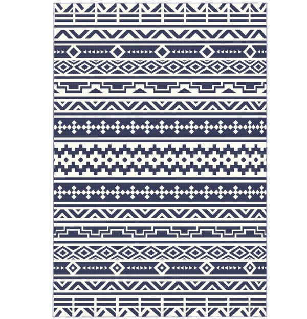 English Elm Geometric Reversible Outdoor Rug Uv Resistant Polypropylene Flatweave with Carry Bag T3971P421264