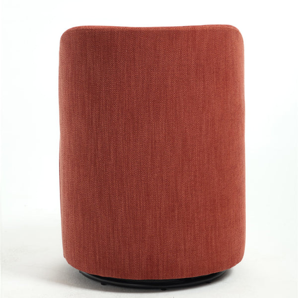 English Elm Set Swivel Barrel Accent Chair Armless Linen Upholstered Compact Seat for Dining Vanity Bedroom Orange W3244P454057