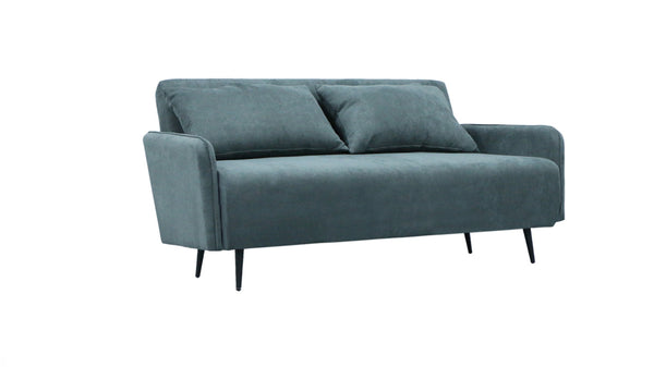 English Elm Leandro Convertible Loveseat Sleeper Foam Cushions Iron Legs Studio Apartment Sofa Gray B2749P413200
