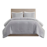 Beautyrest Miro Casual 3 Piece Gauze Oversized Comforter Set BR10-3849 Gray