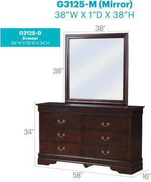 English Elm LouisPhillipe Elegant Traditional Dresser with Carved Bases, English Dovetail Drawers & Tarnish-Resistant Hardware Beige 37 L x 59 W x 18 H B078108120