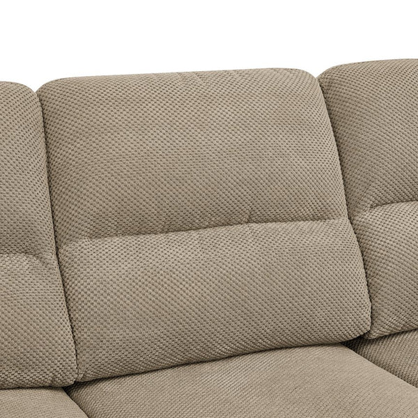 English Elm 3-seater Track Arm Sofa Tufted Textured Fabric Couch for Modern Living Rooms Camel W5568S00011