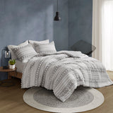 Rowan Modern/Contemporary Striped Clipped Jacquard Comforter Set