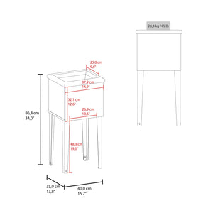 English Elm Katy Compact White Utility Sink with Slender Metal Legs for Laundry Mudroom Use B128S00246