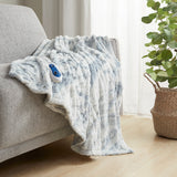 Beautyrest Zuri Glam/Luxury Oversized Faux Fur Heated Throw BR54-1370 Grey/Blue