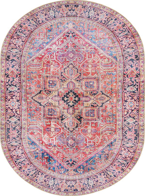 Unique Loom Timeless Simon Machine Made Abstract Rug Red, Beige/Blue/Brown/Green/Violet/Navy Blue 7' 7" x 10' 6"