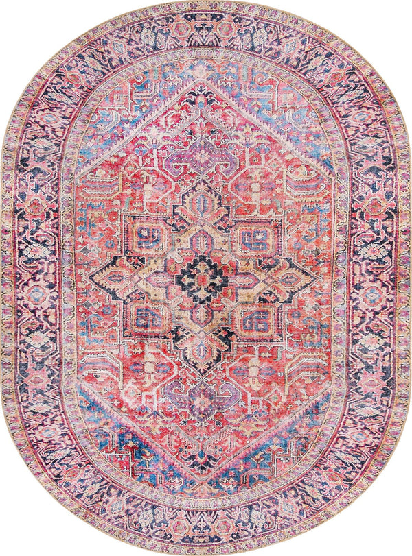 Unique Loom Timeless Simon Machine Made Abstract Rug Red, Beige/Blue/Brown/Green/Violet/Navy Blue 7' 7" x 10' 6"