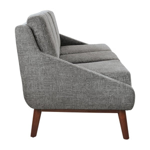OSP Home Furnishings Mid-century Open Arm Sofa with Coffee Finish Wood Legs and Plush Upholstered Cushions SL4433R-MC4