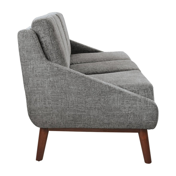 OSP Home Furnishings Mid-century Open Arm Sofa with Coffee Finish Wood Legs and Plush Upholstered Cushions SL4433R-MC4