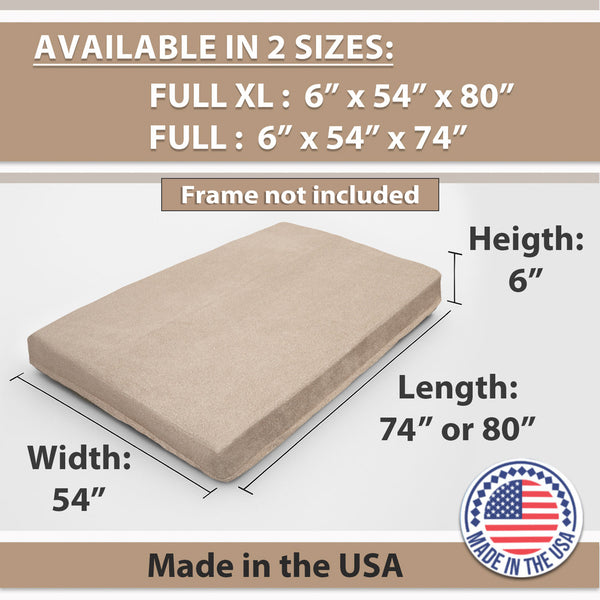 English Elm Memory Foam Infused Futon Mattress Full - Washable Cover, Heavy-Duty Zipper, Thick Foldable Cushion B181P351983