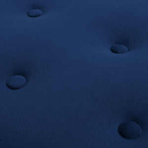 English Elm Jennifer Taylor Home - Yolanda 24" Round Upholstered Ottoman - Luxurious Navy Blue Velvet With Exquisite Gold Trim & Fringe B2719P238162