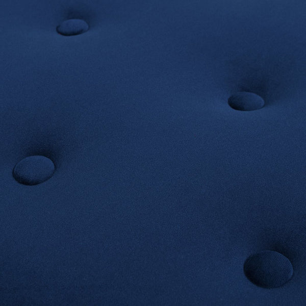 English Elm Jennifer Taylor Home - Yolanda 24" Round Upholstered Ottoman - Luxurious Navy Blue Velvet With Exquisite Gold Trim & Fringe B2719P238162