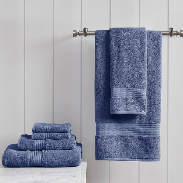 JLA Home Madison Park - 6 Piece Cotton Towel Set — GOTS Organic 650GSM Plush Bath Towels, Oversized, Fast-Drying, OEKO-TEX Certified MP73-7472