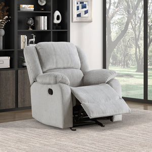 English Elm Modern Fairview Recliner Chair Plush Microfiber Manual Reclining Pillowtop Arms Solid Wood Frame Gray 35 L x 30.5 W x 26.5 H B011P188427
