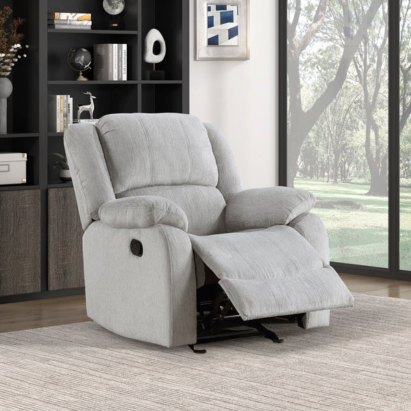 English Elm Modern Fairview Recliner Chair Plush Microfiber Manual Reclining Pillowtop Arms Solid Wood Frame Gray 35 L x 30.5 W x 26.5 H B011P188427