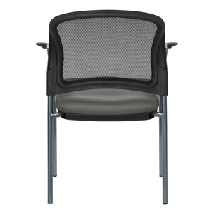OSP Home Furnishings Progrid Mesh Back Stackable Chair with Titanium Frame for Conference Rooms Steel 86710R-R112