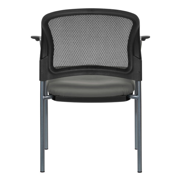 OSP Home Furnishings Progrid Mesh Back Stackable Chair with Titanium Frame for Conference Rooms Steel 86710R-R112