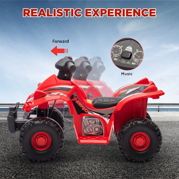 English Elm Qaba 6v Battery Powered Kids Atv Ride on Four Wheeler with Music Ages 2 to 6 W2225P249803