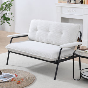 English Elm The 53-inch sofa with durable metal frame and sponge cushions, space-saving American-style comfort for studio living Beige W3371P309473