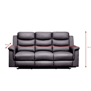 English Elm Reclining Sofa Slipcover Faux Leather Stretch Fit with Console for Media Rooms W2297P469627