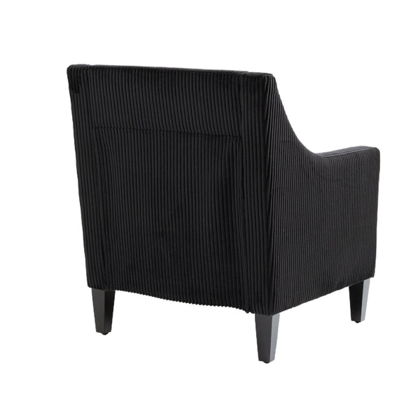 English Elm COOLMORE Modern Accent Chair with Plush Corduroy Upholstery, Solid Wood Frame and Two Pillows Black W395P195364