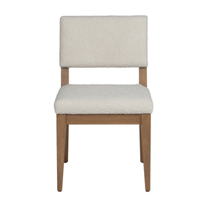 Crestview Collection Upholstered Dining Chair - Elegant Cream Linen, Sturdy Rubberwood Frame, Comfort & Timeless Style Cream Solid Wood Cvfdr1239